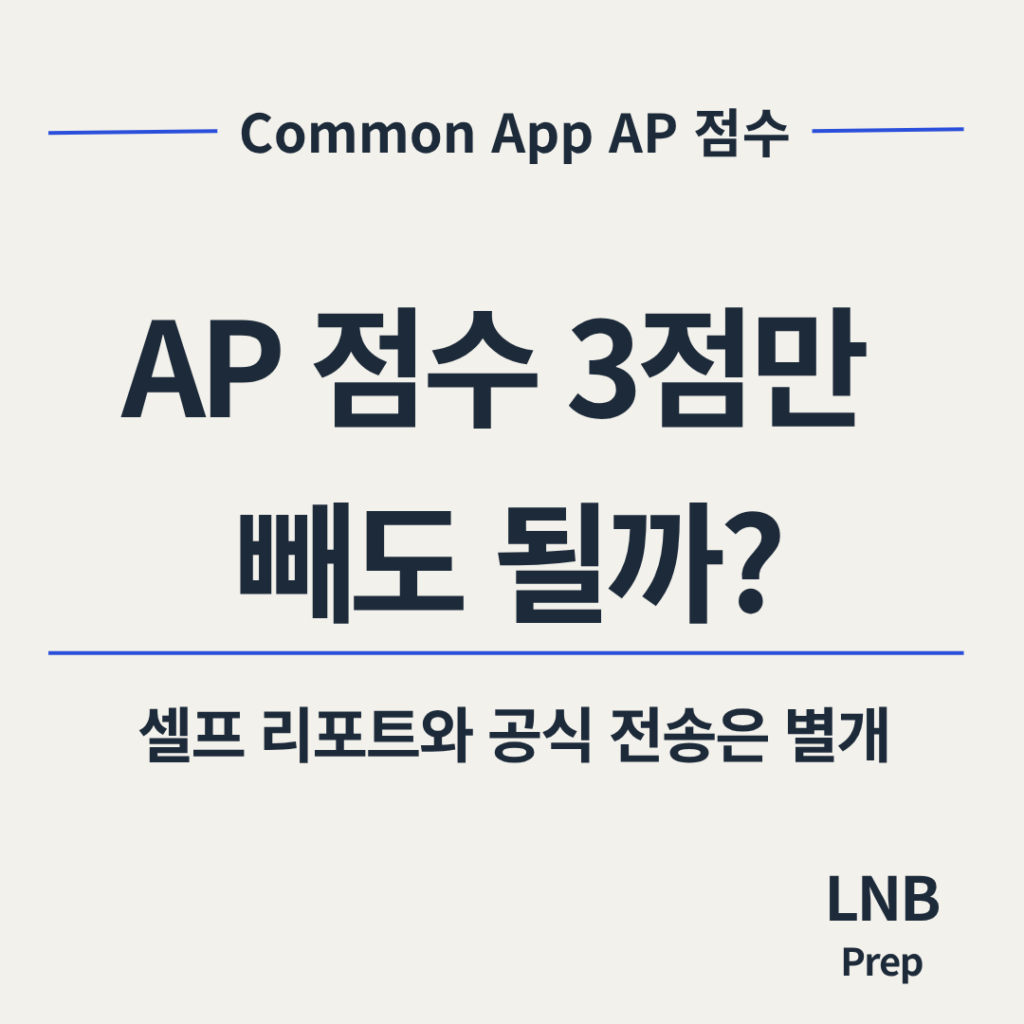 Common App AP 점수 3점 셀프 리포트와 공식 전송 판단 기준